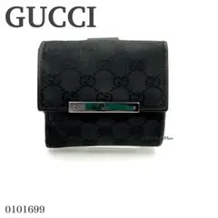 グッチ GUCCI 折財布 GG キャンバス ブラックのサムネイル