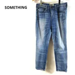 サムシング　ストレートデニム　ライトブルー　カジュアル