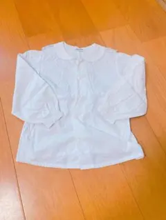 ホワイト パフスリーブ 長袖ブラウス　120㌢　女の子　発表会