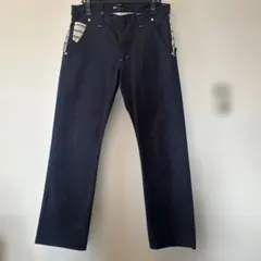 CNCVネイビー ストレートパンツ ボタン付き