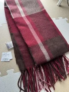 【新品・未使用】チェック柄 マフラー 赤茶
