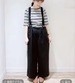 studioCLIP サロペット＆ボーダーカットソーセット　サイズM