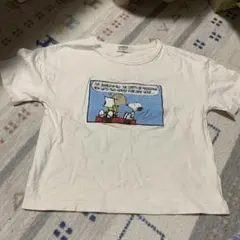PEANUTS スヌーピー 刺繍 Tシャツ ホワイト　120cmのサムネイル