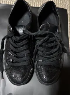 AX Armani exchange ブラック スパンコール スニーカー