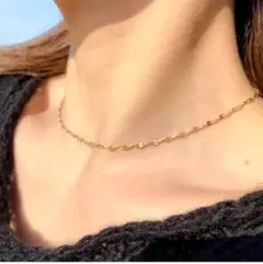 定番シンプル サージカルステンレス ペタルチェーン ゴールドシルバー 金アレ正規