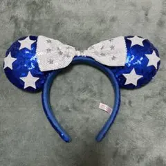 ミッキー カチューシャ 青・白 星 スパンコール