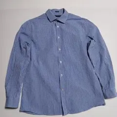 C796 トミーヒルフィガー　長袖　青　ブルー ギンガムチェック　M