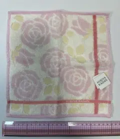 HIBIYA KADAN バラ模様 ピンク タオルハンカチ