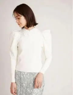 SNIDEL Sustainable レースカラーニットプルオーバー