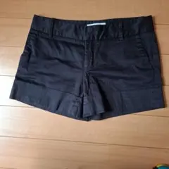 黒 ショートパンツ 折り返しデザイン