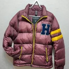 TOMMY HILFIGER サガラ刺繍バーガンディ ダウンジャケットM