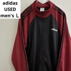 ★adidas★アディダス★トラックジャケット ジャージ メンズ Ｌ　黒✖️赤