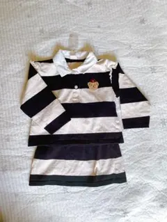 プティマイン　ボーダー柄　ラガーシャツセットアップ