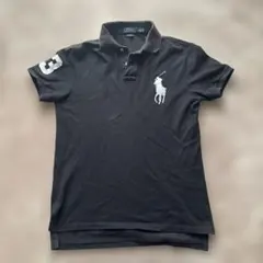 現行 Ralph Lauren ビッグポニー ポロシャツ 鹿の子 短丈 黒 M - メルカリ