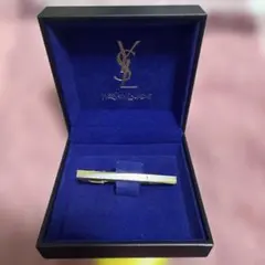 イヴサンローラン YSL ネクタイピン シルバー×ゴールド ケース付き ロゴ刻印