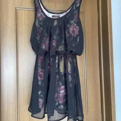 INGNI ノースリーブ ワンピース 黒 花柄