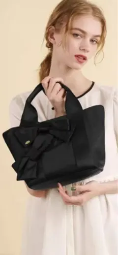 TOCCA ハンドバッグ　ブラック　ベージュリボン　ONWARD