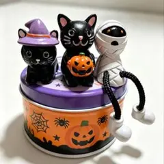 ハロウィン 黒猫&ミイラ　置物