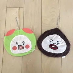 〔まとめ売り〕こびとづかん　フェイスポーチ　スモモノウチ、アマクリソツ　セット