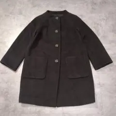 A3197【VINVERT】極美品✨黒ウールロングコート/ポケット/9号/上品 