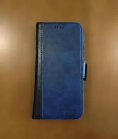 iPhone13Pro　手帳型ケース　ネイビー×黒