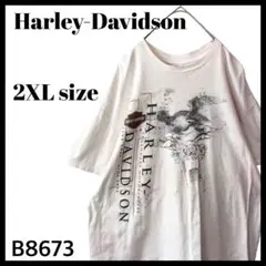 ハーレーダビッドソン アントニオ 両面プリント Tシャツ 2XL ※ピンク変色有