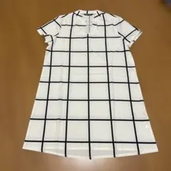 SHEIN チェック柄 半袖ミニワンピース