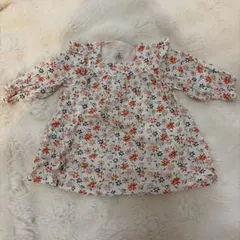 【美品】プチバトー　花柄ブラウス長袖　フリル　6m