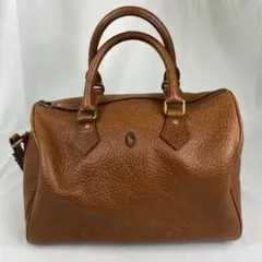 ★ポロラルフローレン ボストンバッグ ハンドバッグ レザー ブラウン