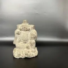 時代物 石造 恵比寿像 七福神 縁起物 石彫古美術 高16cm 重量約1.5kg 時代物 石造 恵比寿像 七福神 縁起物 石彫古美術 高16cm 重量約1.5kg