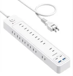 NVEESHOX 電源タップ 延長コード 付き ２m USB付き電源タップ