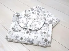 マタニティ 半袖 前開きパジャマ ワンピース ルームウェア セット ねこ 総柄