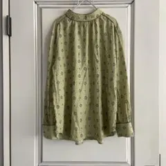 Hunch ハンチ　総柄　スタンドカラー　ブラウス　ボタン欠品　難あり　2way