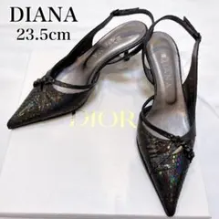 美品✨DIANA ハートバックル スリングバックミュール 23.5 グリッター