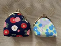 花柄がま口財布ハンドメイド　2個セット