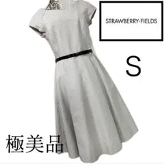 美品☆ストロベリーフィールズ☆美スタイル☆ワンピース☆ベルト☆S☆ドット☆ミモレ