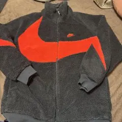 NIKE ビッグスウッシュ ボアジャケット ブラック×レッド L