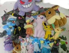 タグ付き ポケモン ぬいぐるみ セット ブイズ各種 ゲンガー イーブイ
