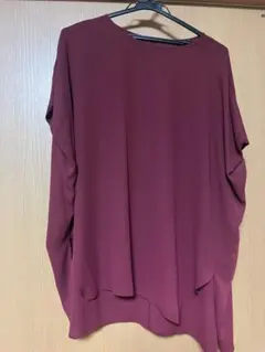 ヤマダヤ　agaバーガンディ 五分袖 チュニック Mサイズ