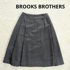 BROOKS BROTHERS プリーツスカート　ラップ　グレー　チェック　М