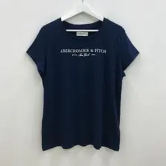 アバクロンビー&フィッチ Tシャツ ネイビー XL 紺 ロゴ 刺繍 アバクロ