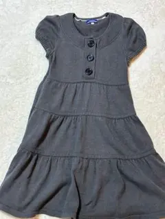 BURBERRY ブルーレーベル　コットンニット半袖ワンピース グレー 38