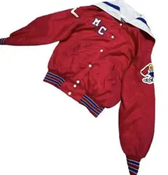 80s HOLLOWAY Red Nylon Jacket / スタジャン