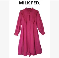 MILK FED. ＊ フリルワンピース ゆったり 赤 Aライン レトロ