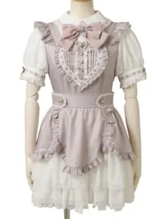 LIZLISA ハートエプロンワンピース ピンク