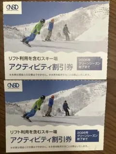 ◉日本駐車場開発 株主優待 アクティビティ割引券 スキー場 2枚