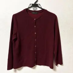 Nouvelle et chic バーガンディ カーディガン
