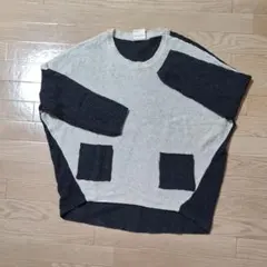 myke バイカラーポケットニットセーター