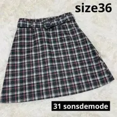 ✨️美品✨️31sonsdemode タイトミニスカート タータンチェック 黒