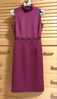 Salire ハイネック タイトドレス M ボルドー